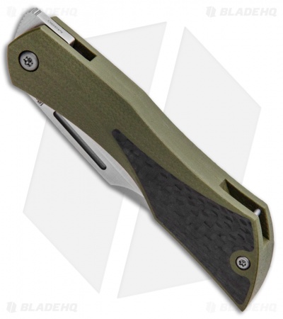 Isham Bladeworks Blackstar Slip Joint Knife Green G-10/Carbon Fiber (2.5" Satin)