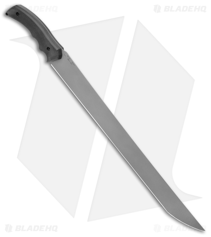 Jake Hoback Knives Fixed Blade Machete "The Way" Black Micarta (18" Stonewash)