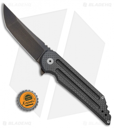 Jake Hoback Knives Kwaiback Flipper Knife CF / Midnight Bronze Ti (3.75" Black)