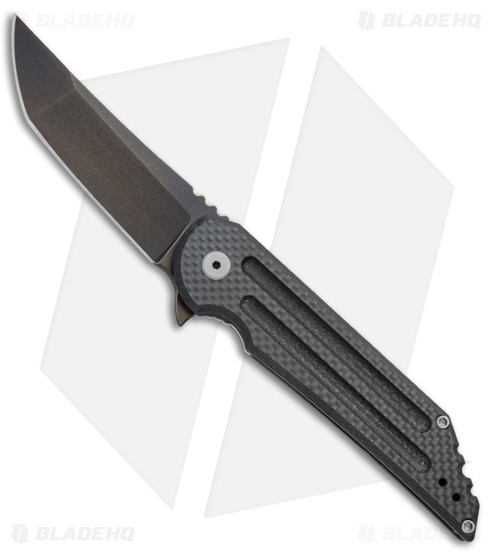 Jake Hoback Knives Kwaiback Flipper Knife CF / Midnight Bronze Ti (3.75" Black)