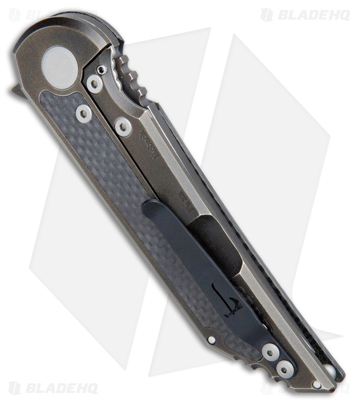 Jake Hoback Knives Kwaiback Flipper Knife CF / Midnight Bronze Ti (3.75" Black)