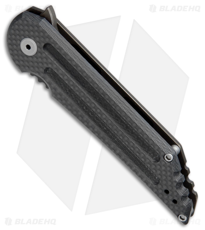 Jake Hoback Knives Kwaiback Flipper Knife CF / Midnight Bronze Ti (3.75" Black)