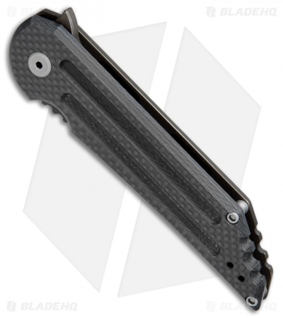 Jake Hoback Knives Kwaiback Flipper Knife CF / Midnight Bronze Ti (3.75" Black)
