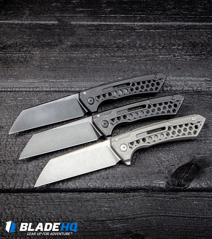 Jake Hoback Knives / SNECX Buster Flipper Knife Black DLC Ti (4.1" Black)