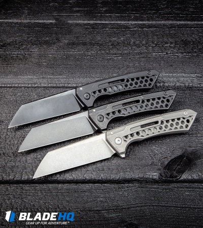 Jake Hoback Knives / SNECX Buster Flipper Knife Black DLC Ti (4.1" Black)
