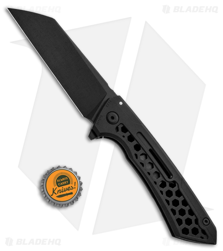 Jake Hoback Knives / SNECX Buster Flipper Knife Black DLC Ti (4.1" Black)