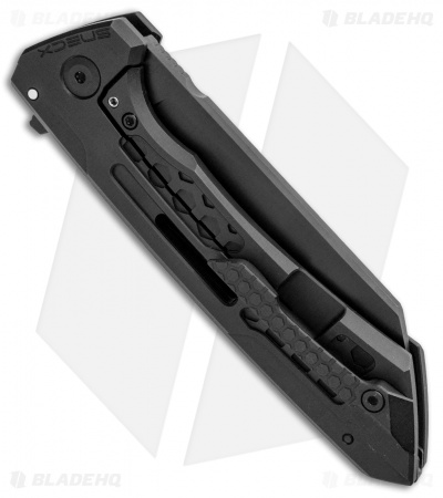 Jake Hoback Knives / SNECX Buster Flipper Knife Black DLC Ti (4.1" Black)