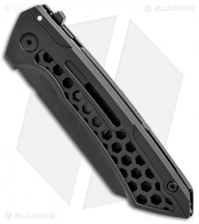 Jake Hoback Knives / SNECX Buster Flipper Knife Black DLC Ti (4.1" Black)