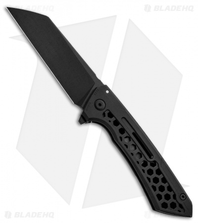 Jake Hoback Knives / SNECX Buster Flipper Knife Black DLC Ti (4.1" Black)