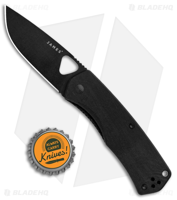 James The Folsom | Liner Lock Knife | Ebony Wood/Black | Blade HQ