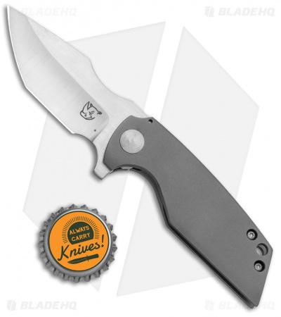 KM Designs Loki Frame Lock Flipper Knife Titanium (2.5" Satin)