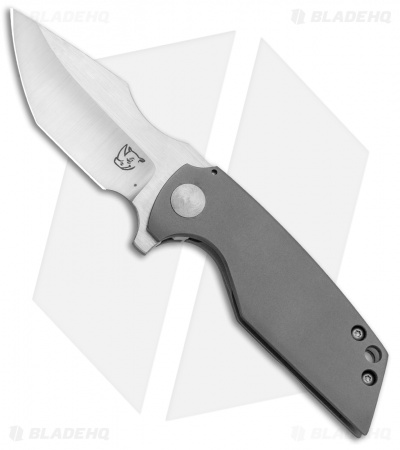 KM Designs Loki Frame Lock Flipper Knife Titanium (2.5" Satin)