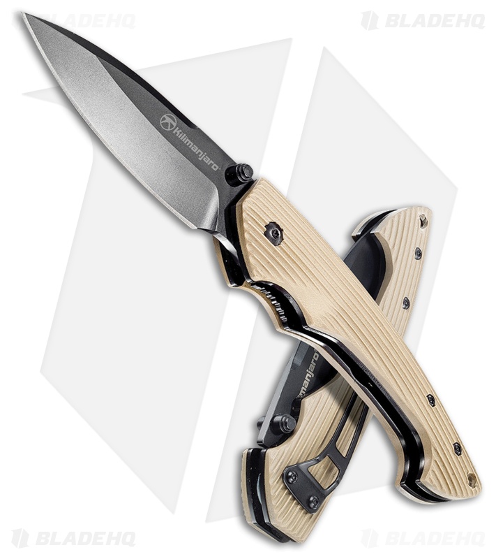 Kilimanjaro Firma Folding Knife Tan G-10 (3.125" Satin) 910015