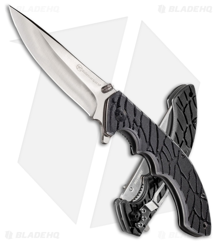 Kilimanjaro Makazi Flipper Folding Knife Black G-10 (3.625" Satin) 910059