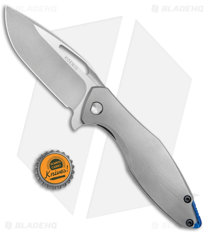 Koenig Arius Style 57 Frame Lock Knife Patterned Ti (3.5