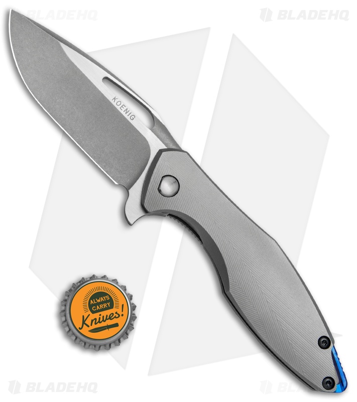 Koenig Arius Frame Lock Knife Patterned Titanium (3.5