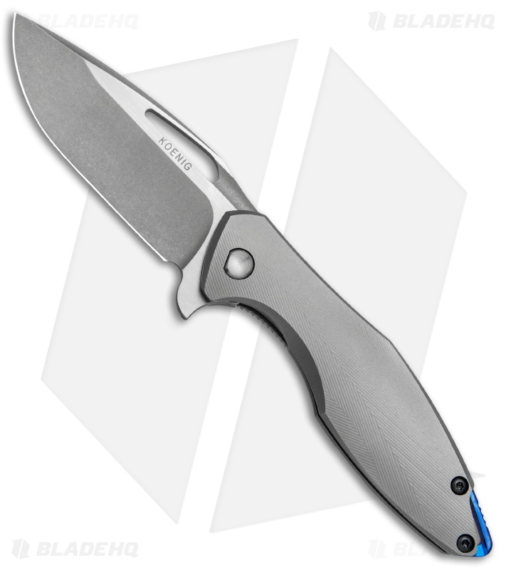 Koenig Arius Frame Lock Knife Patterned Titanium (3.5
