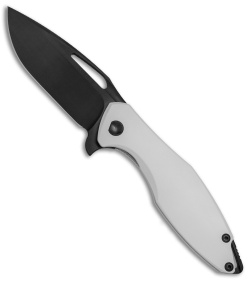 Koenig Arius Storm Trooper Frame Lock Knife White Ti (3.5" Black DLC)