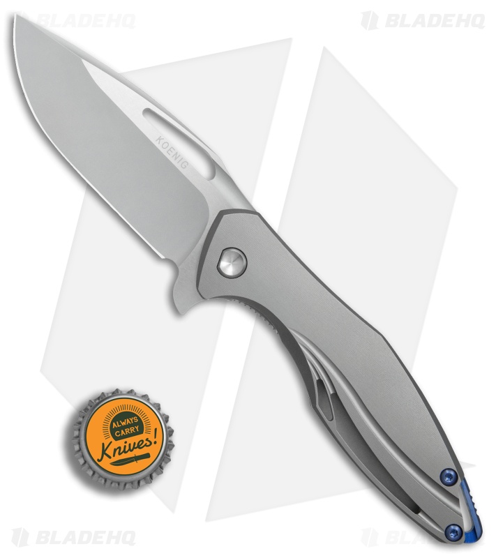 Koenig Arius Style 55 Frame Lock Knife Blasted Ti (3.5" Bead Blast)