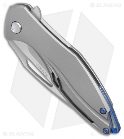 Koenig Arius Style 55 Frame Lock Knife Blasted Ti (3.5" Bead Blast)