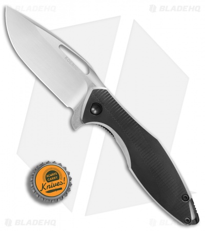 Koenig Arius Style 57 Frame Lock Knife Black DLC Ti (3.5" Hand Satin)