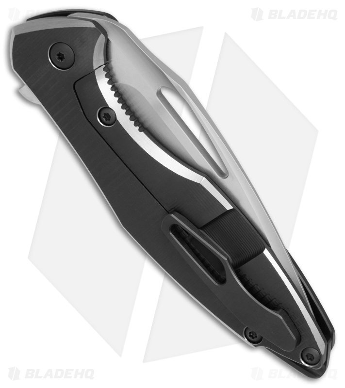 Koenig Arius Style 57 Frame Lock Knife Black DLC Ti (3.5" Hand Satin)