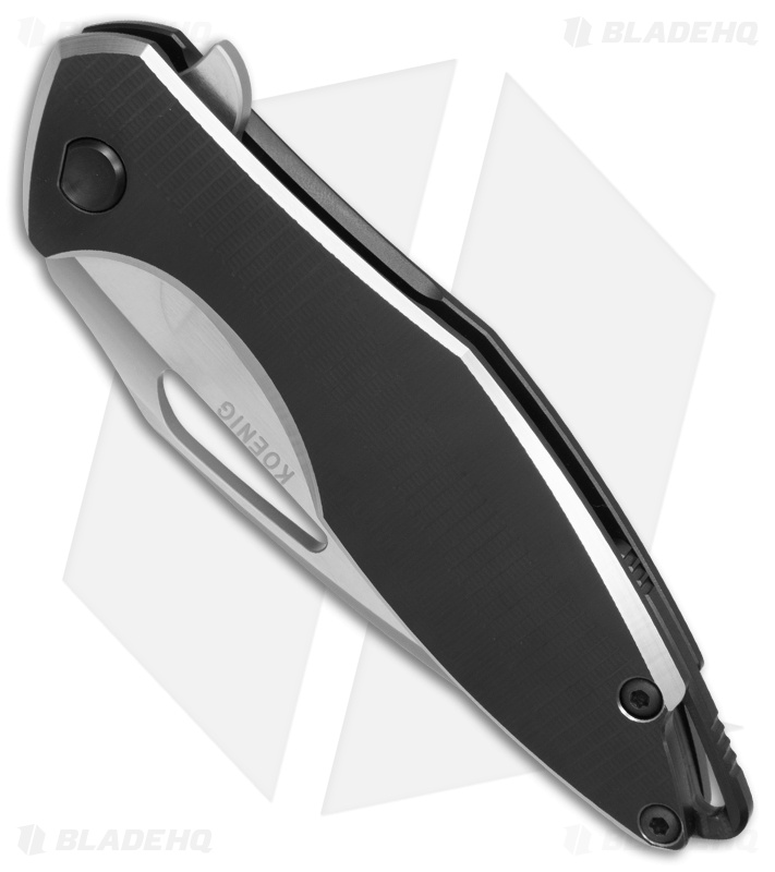 Koenig Arius Style 57 Frame Lock Knife Black DLC Ti (3.5" Hand Satin)