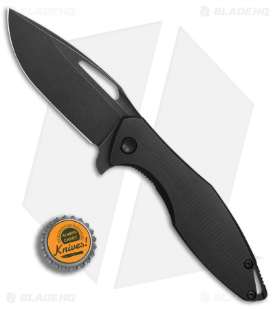 Koenig Arius Style 57 Frame Lock Knife Distressed Ti (3.5" Black SW)