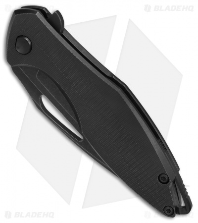 Koenig Arius Style 57 Frame Lock Knife Distressed Ti (3.5" Black SW)