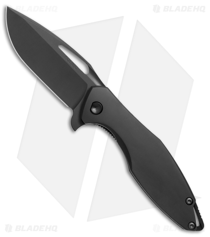 Koenig Arius Frame Lock Knife Black Ti (3.5" Black DLC) Blade HQ