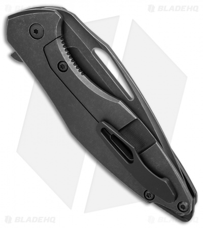 Koenig Arius Frame Lock Knife Tumbled Black Ti (3.5" Tumbled DLC)