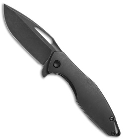 Koenig Arius Frame Lock Knife Tumbled Black Ti (3.5" Tumbled DLC)