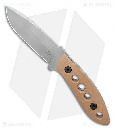 Krein Knives K9 Model 6 Fixed Blade Knife Coyote G-10 (3.75" Stonewash)