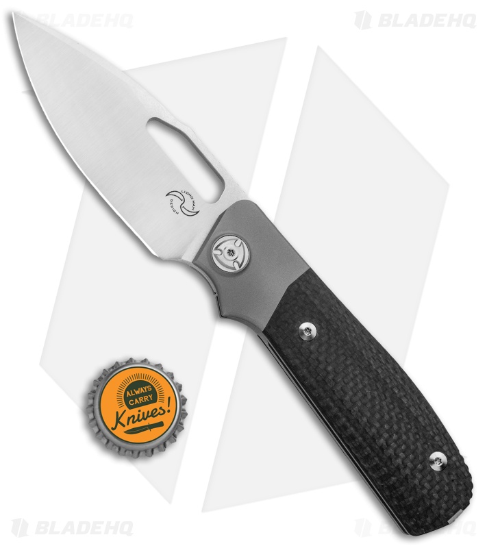 Liong Mah Design Field Duty Bolster Lock Folding Knife Titanium/CF (4" Satin) 
