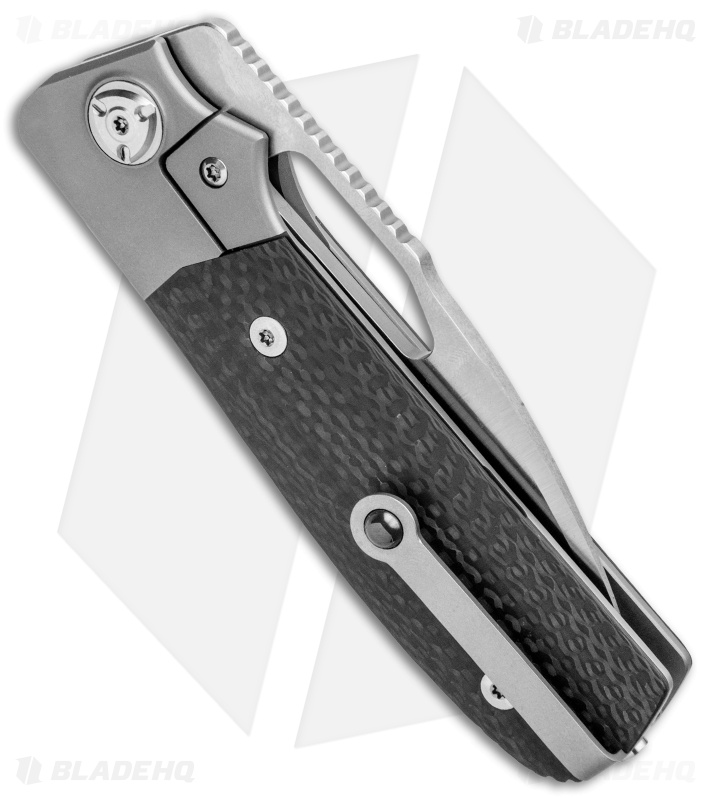 Liong Mah Design Field Duty Bolster Lock Folding Knife Titanium/CF (4" Satin) 