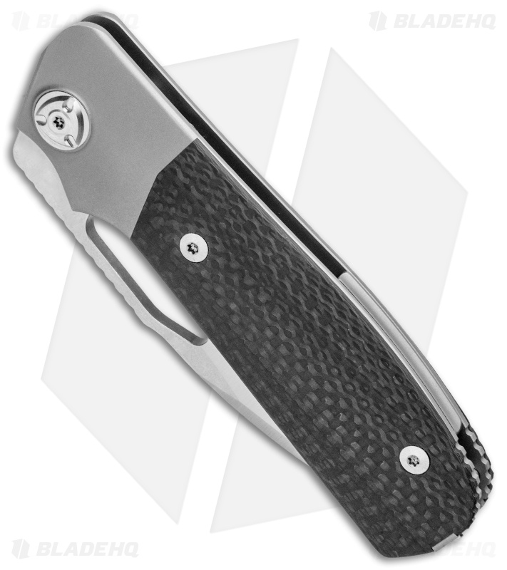 Liong Mah Design Field Duty Bolster Lock Folding Knife Titanium/CF (4" Satin) 