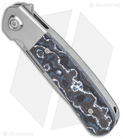 Liong Mah Design L-1 Frame Lock Knife White Storm Fat Carbon (3.1" Frosted) 