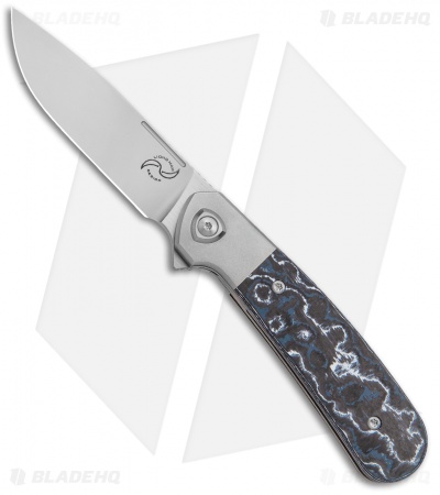 Liong Mah Design L-1 Frame Lock Knife White Storm Fat Carbon (3.1" Frosted) 