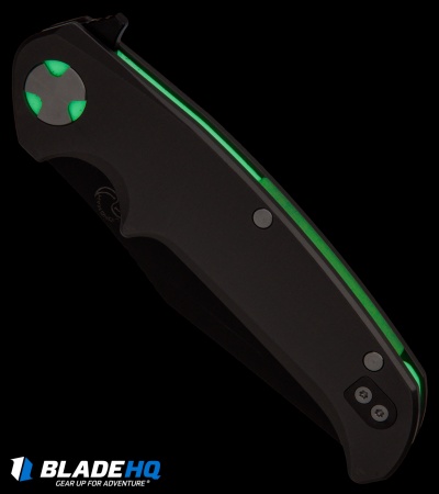 Liong Mah Design NUK Frame Lock Knife w/ Moonglow Inserts (3.6" Black)
