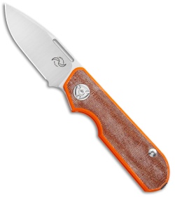 Liong Mah Design Traveler Spear Point Slip Joint Brown Micarta (2.7" Satin)