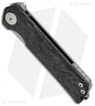 Liong Mah Design Warrior Two Frame Lock Knife Marbled CF (3.625" Satin)