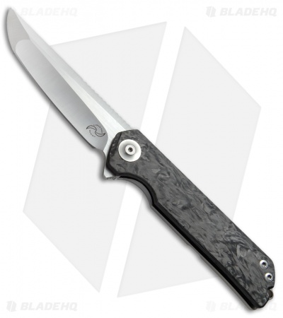 Liong Mah Design Warrior Two Frame Lock Knife Marbled CF (3.625" Satin)