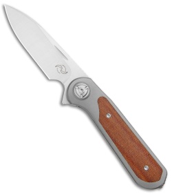 Liong Mah Design Zulu Frame Lock Knife Brown Micarta/Ti (3.25" Satin) 