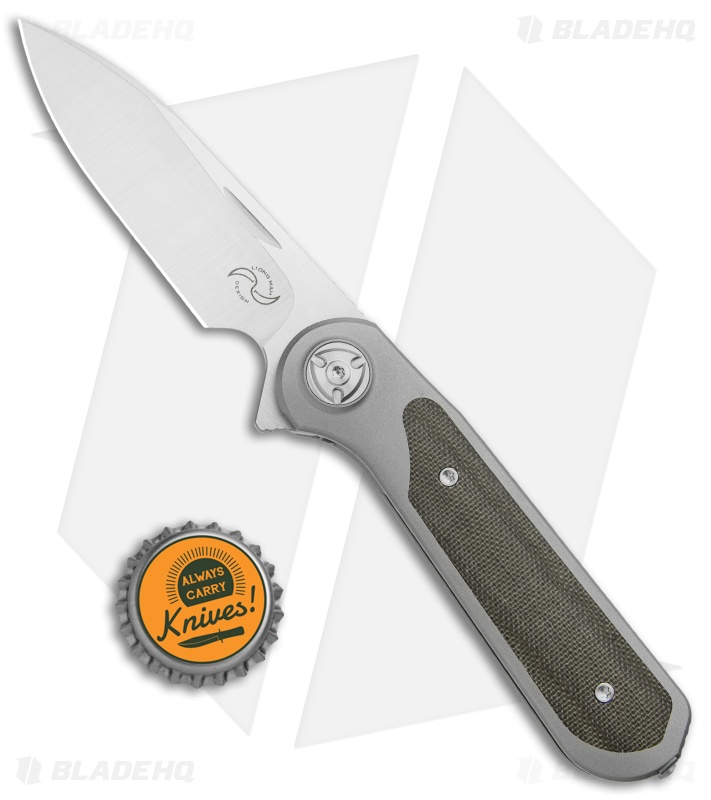 Liong Mah Design Zulu Frame Lock Knife Green Micarta/Ti (3.25" Satin) 