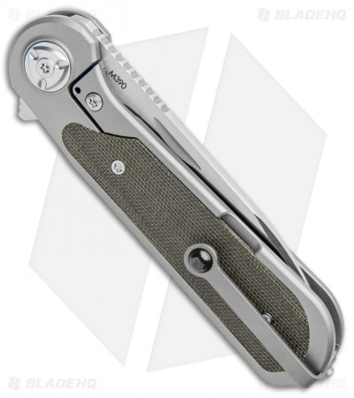 Liong Mah Design Zulu Frame Lock Knife Green Micarta/Ti (3.25" Satin) 