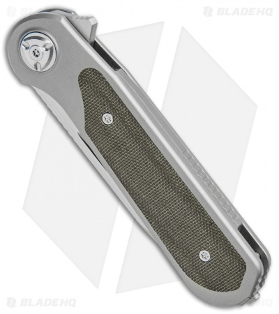 Liong Mah Design Zulu Frame Lock Knife Green Micarta/Ti (3.25" Satin) 
