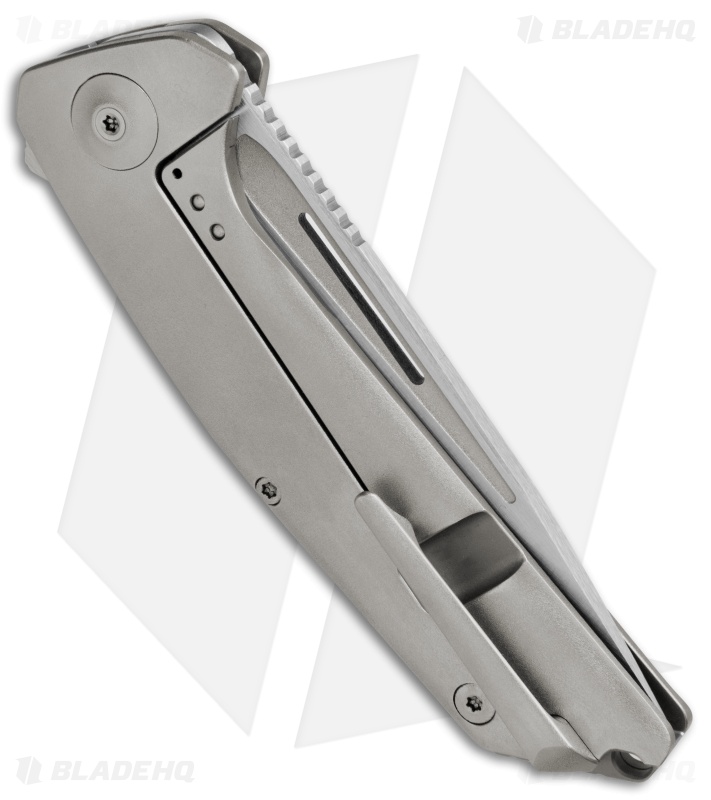 Liong Mah Design Endevour Frame Lock Knife Textured Titanium (3.75" Hand Satin)