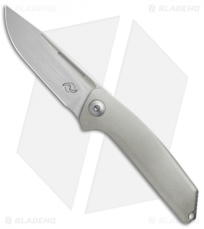 Liong Mah Design Endevour Frame Lock Knife Textured Titanium (3.75" Hand Satin)