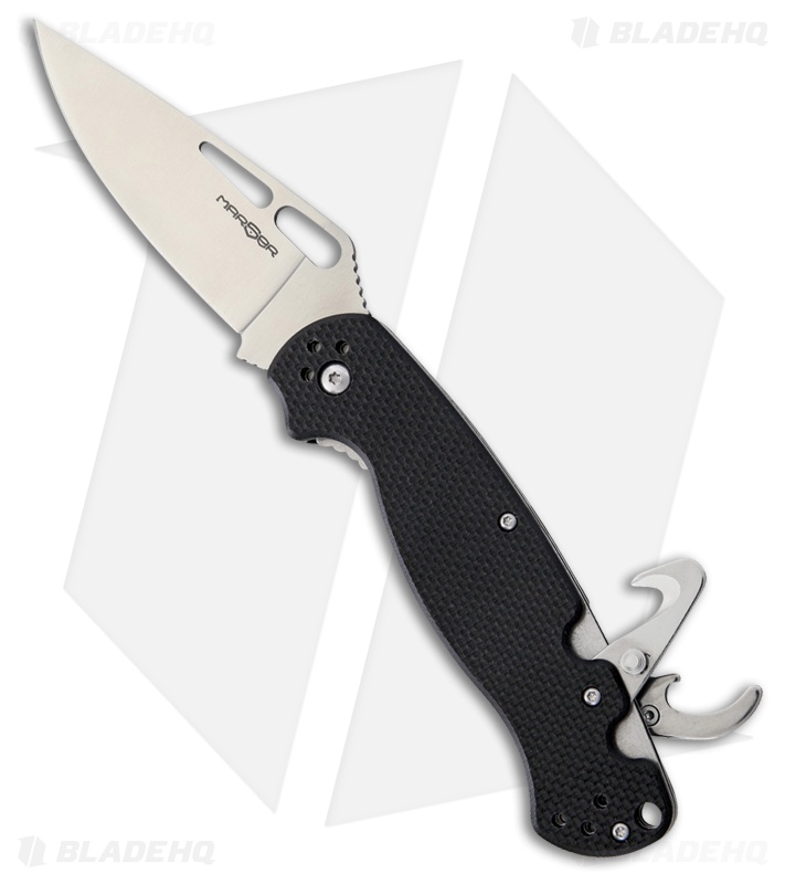 MARSER Jager Jag-8 Liner Lock Knife w/ 2 Tools Black G-10 (3.5" Satin)