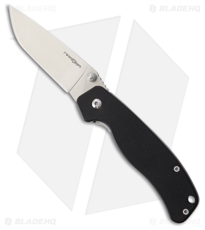 MARSER Kampfer 28 Liner Lock Knife Black G-10 (3" Satin)